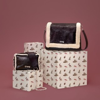 Фліп O bag glam з текстурою мутон Чорний