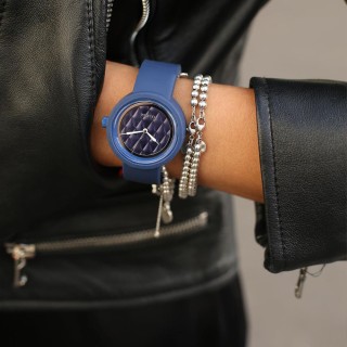 Циферблат O clock Matelasse Темно-синій