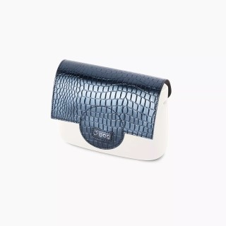 Фліп O pocket з текстурою кроко Темно-синiй