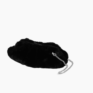 O bag Puffy екохутро Чорна, ланцюжок