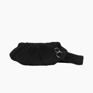 O bag Puffy екохутро Чорна, ремінець 