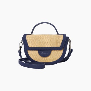 O bag Praga рафія Темно-синя