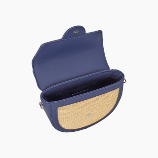 O bag Praga рафія Темно-синя