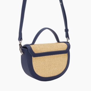 O bag Praga рафія Темно-синя