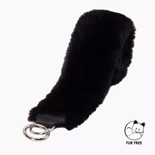 Ремінець без кліпс на плече кролик рекс Чорний