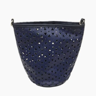 Корпус O bag Bucket із перфорацією квіти Темно-синій