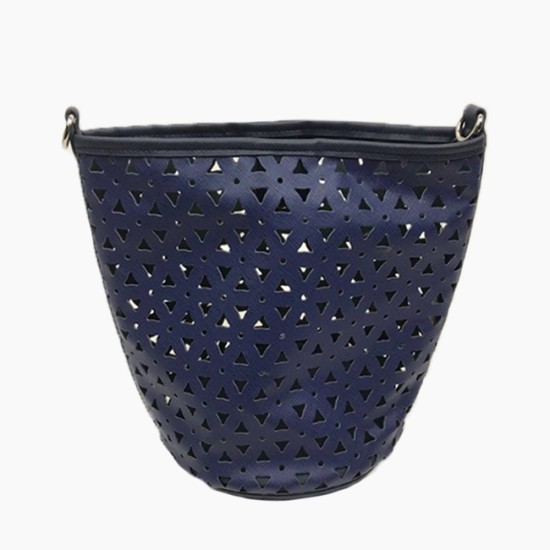 Корпус O bag Bucket із перфорацією квіти Темно-синій