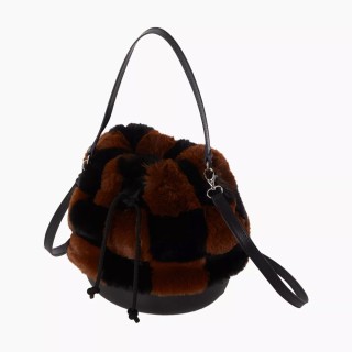 O bag Jar клітинка екохутро Чорна